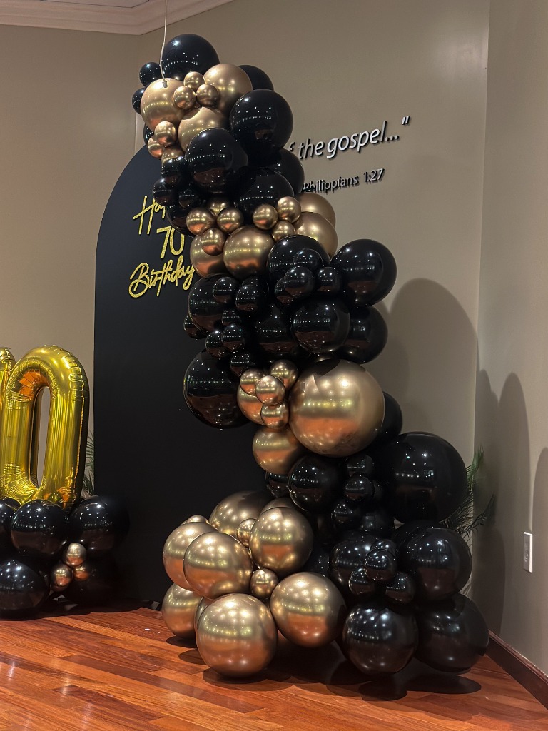 70th Milestone Birthday Balloon Arch
